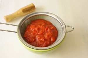 tomate frito con piel